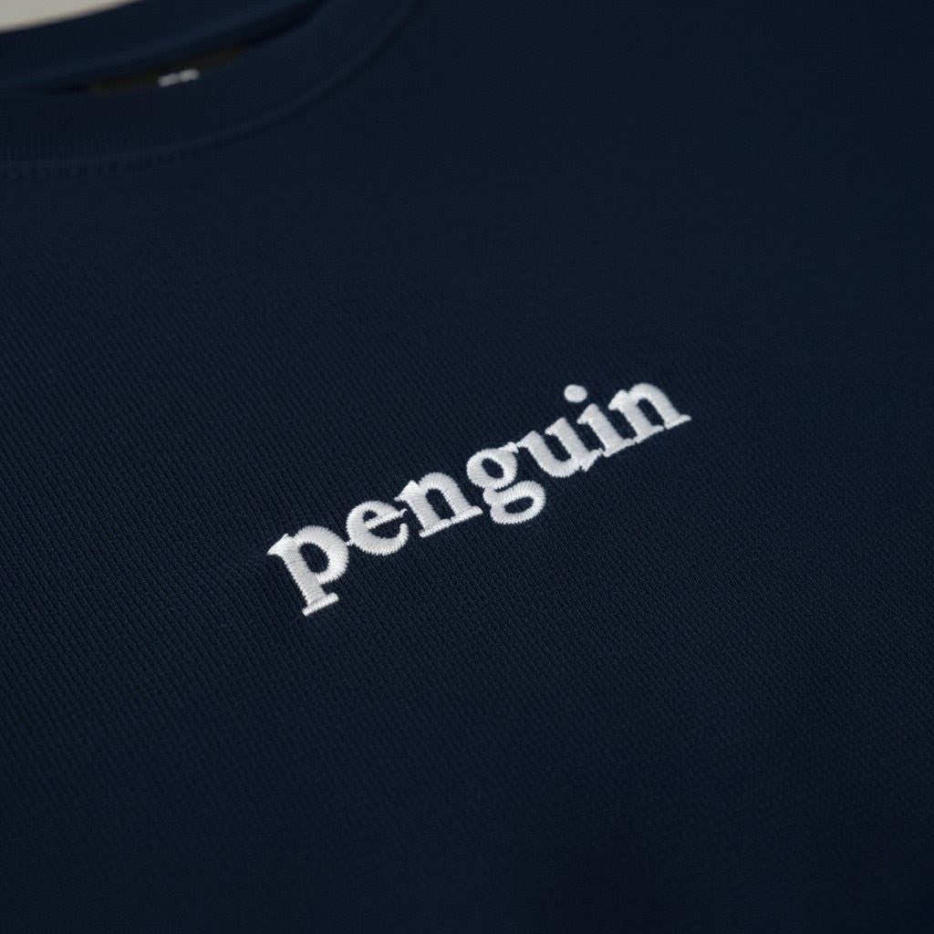 PENGUIN NAVY BLUE TERRY COTTON OVERSIZED TEE