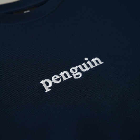 PENGUIN NAVY BLUE TERRY COTTON OVERSIZED TEE