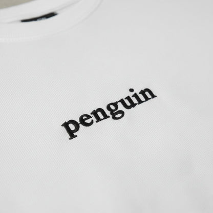 PENGUIN WHITE TERRY COTTON OVERSIZED TEE