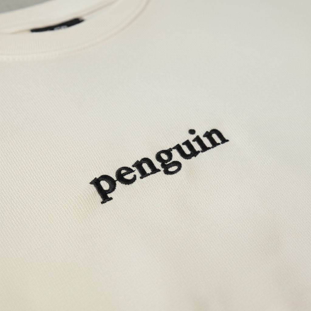 PENGUIN OFF WHITE TERRY COTTON OVERSIZED TEE
