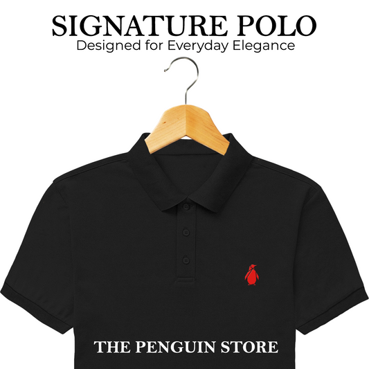 SIGNATURE MEN'S BLACK POLO TEE