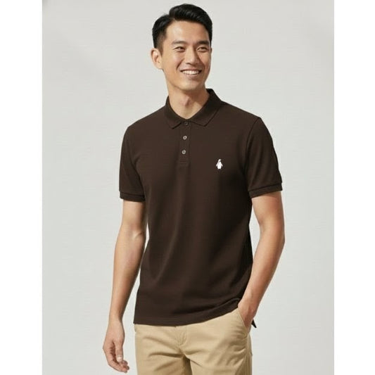 SIGNATURE MEN'S COFFEE BROWN POLO TEE