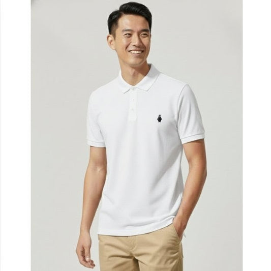 SIGNATURE MEN'S WHITE POLO TEE